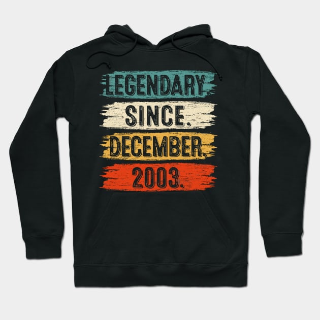 19 Years Old Gifts Legendary Since December 2003 19th Birthday Hoodie by Henry jonh